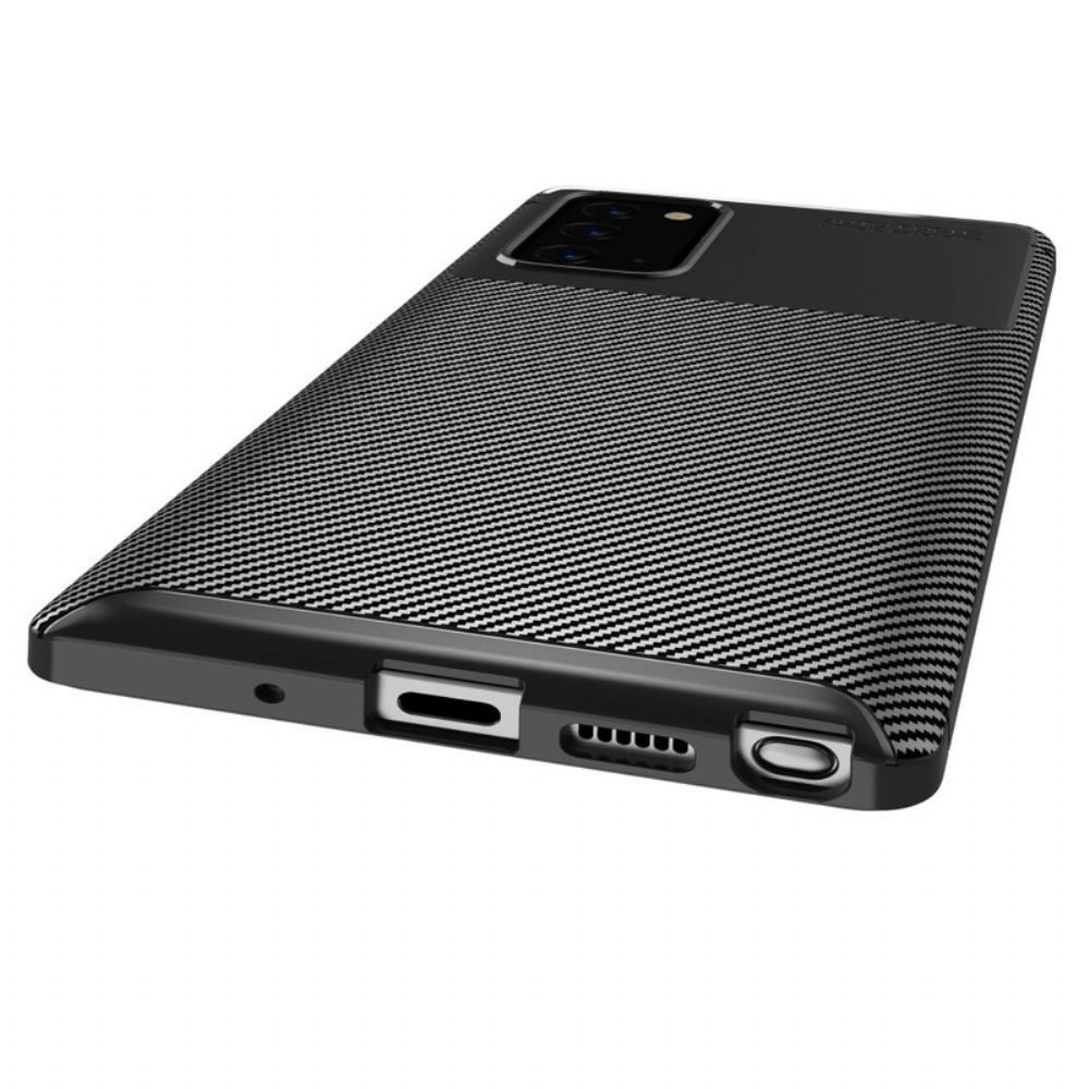 Hoesje voor Samsung Galaxy Note 20 Flexibele Koolstofvezeltextuur