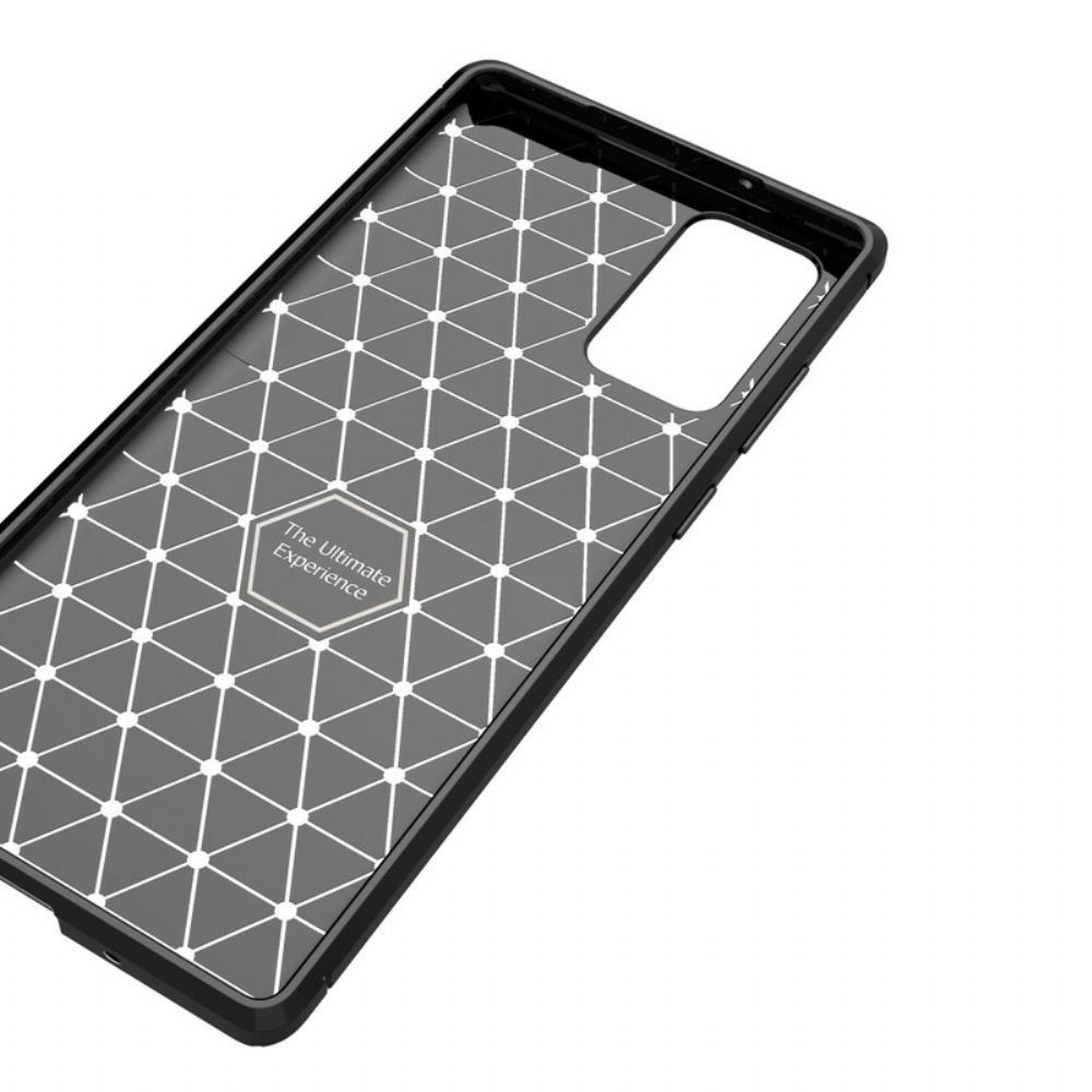 Hoesje voor Samsung Galaxy Note 20 Flexibele Koolstofvezeltextuur