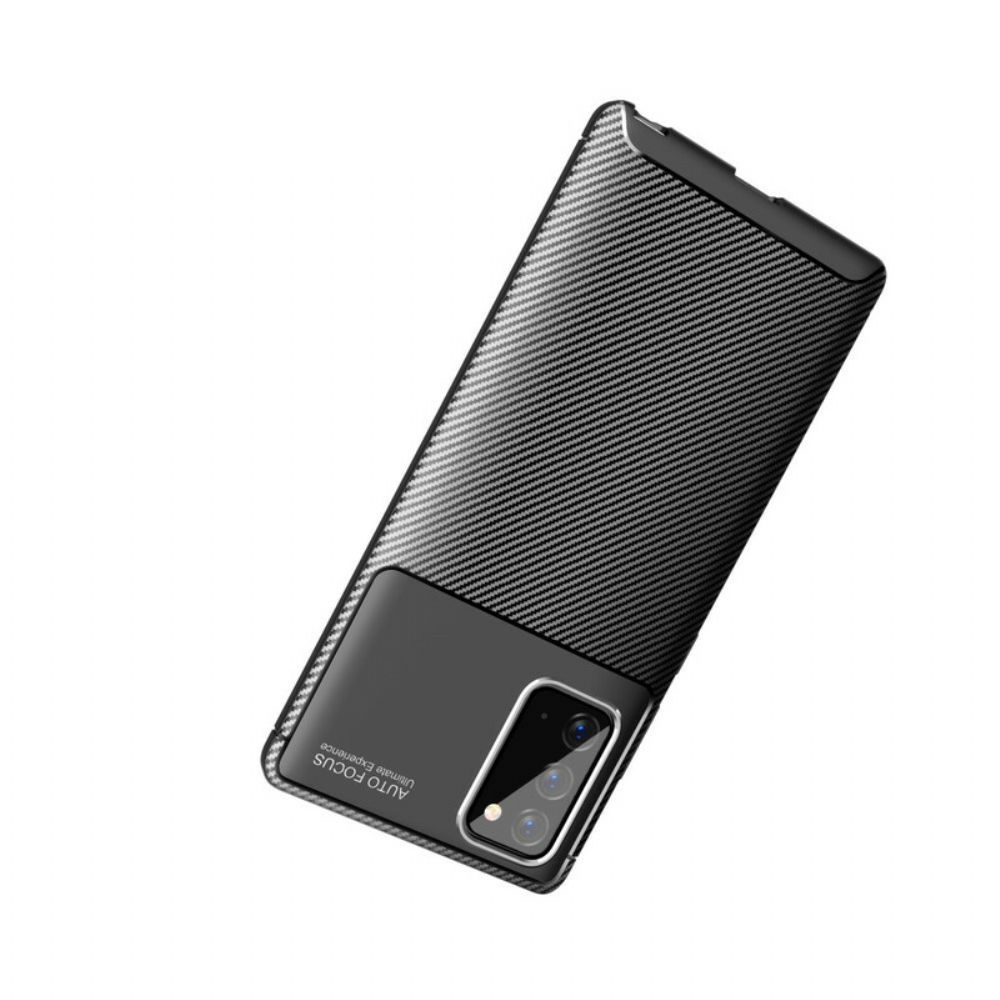 Hoesje voor Samsung Galaxy Note 20 Flexibele Koolstofvezeltextuur