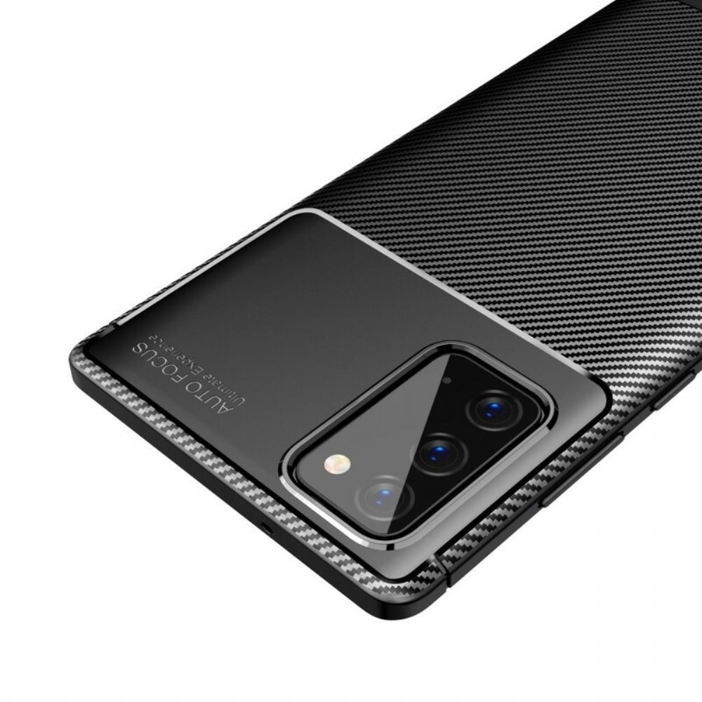 Hoesje voor Samsung Galaxy Note 20 Flexibele Koolstofvezeltextuur