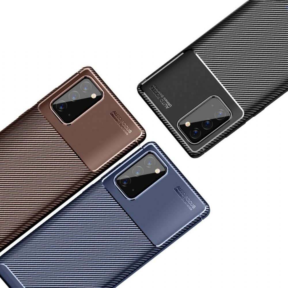 Hoesje voor Samsung Galaxy Note 20 Flexibele Koolstofvezeltextuur