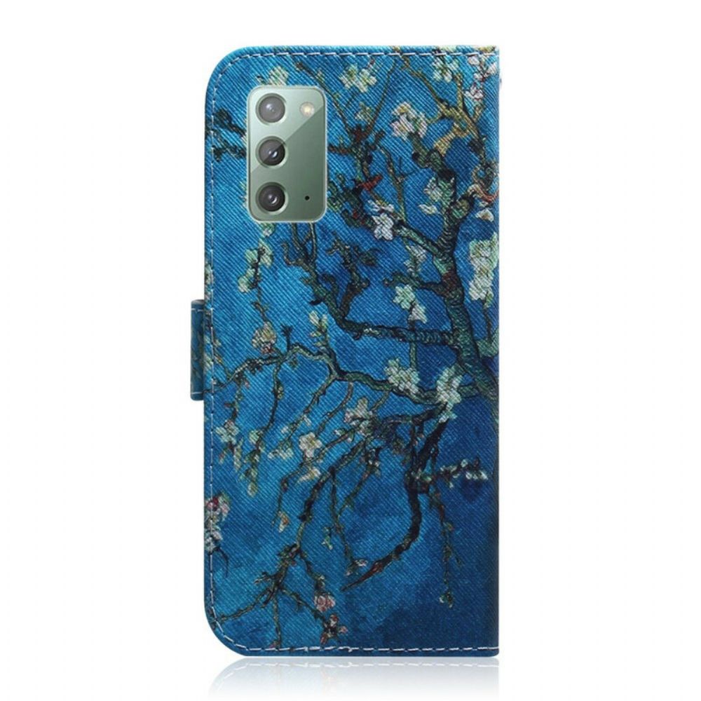 Leren Hoesje voor Samsung Galaxy Note 20 Bloeiende Boomtak