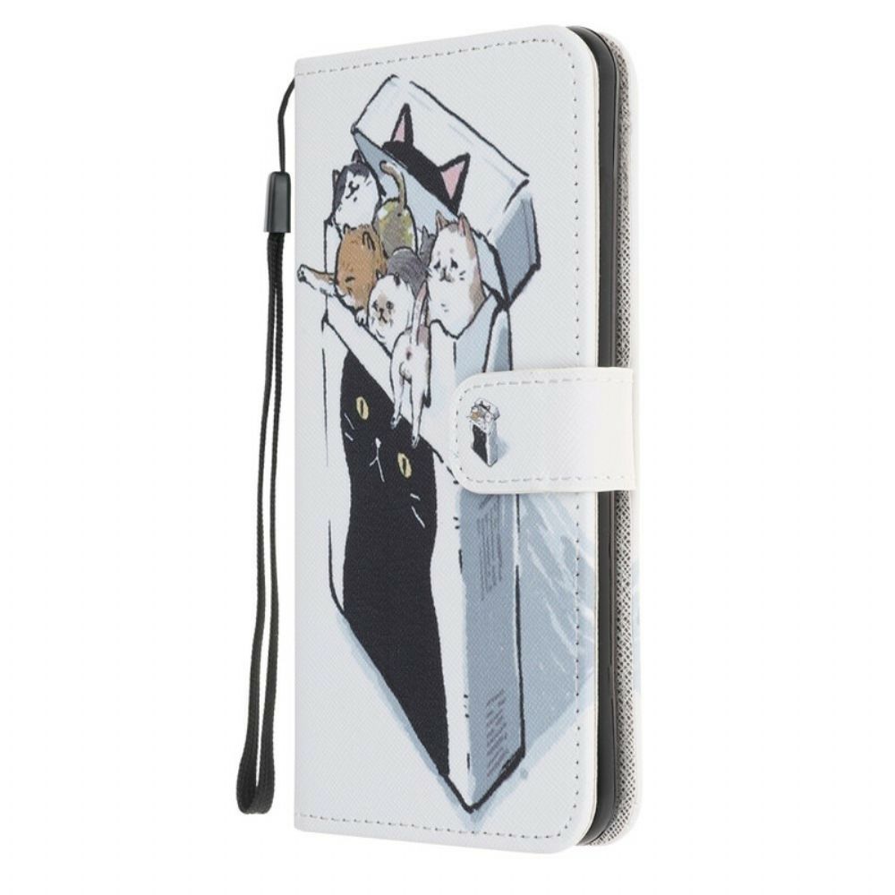 Leren Hoesje voor Samsung Galaxy Note 20 Met Ketting Thong Kat Levering