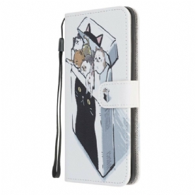 Leren Hoesje voor Samsung Galaxy Note 20 Met Ketting Thong Kat Levering