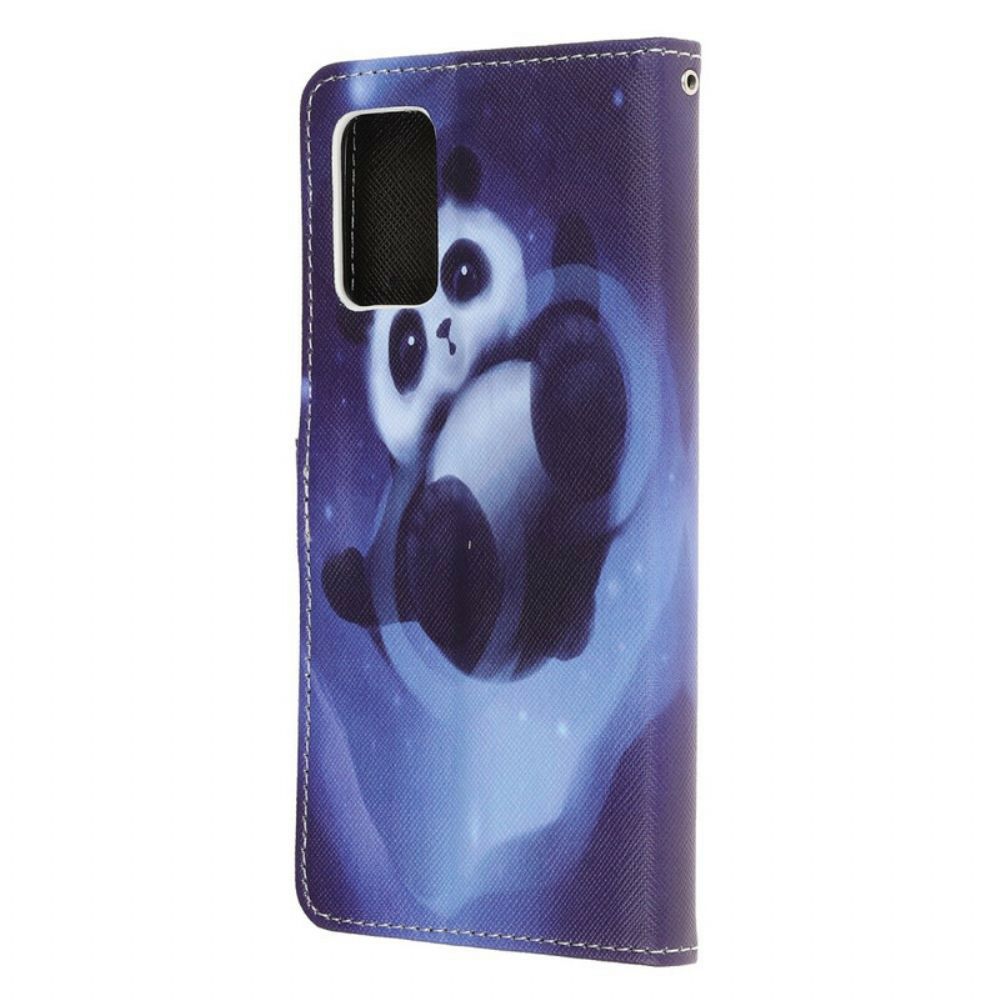 Leren Hoesje voor Samsung Galaxy Note 20 Met Ketting Thong Space Panda