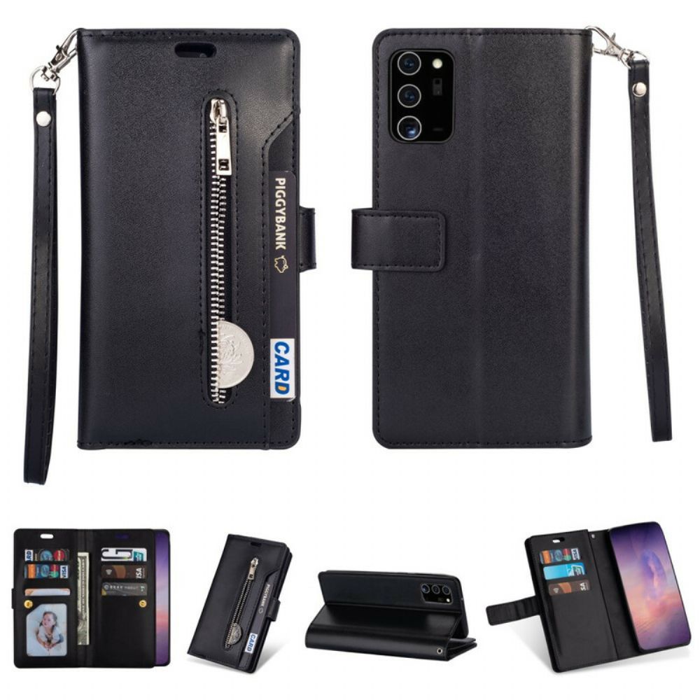 Leren Hoesje voor Samsung Galaxy Note 20 Portemonnee Met Lanyard