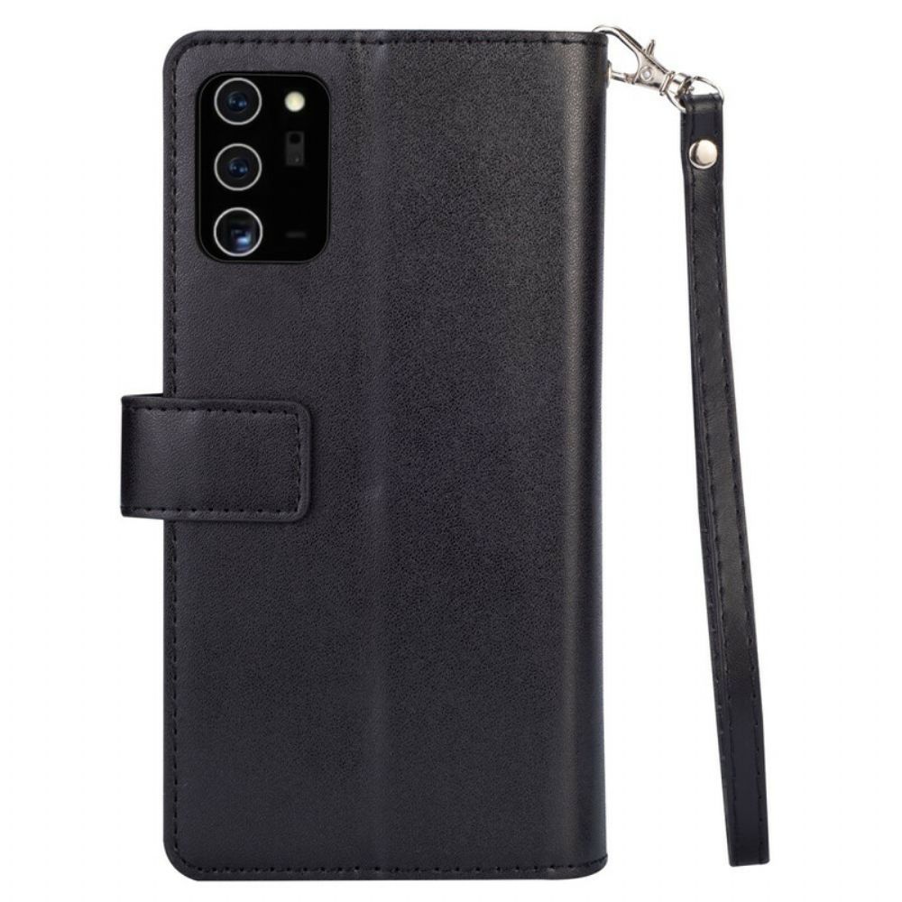 Leren Hoesje voor Samsung Galaxy Note 20 Portemonnee Met Lanyard