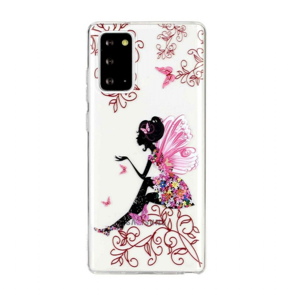 Telefoonhoesje voor Samsung Galaxy Note 20 Transparante Bloemenfee