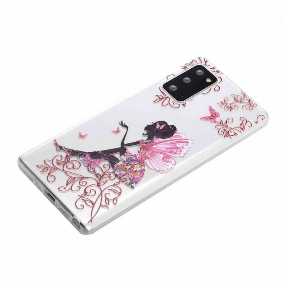 Telefoonhoesje voor Samsung Galaxy Note 20 Transparante Bloemenfee