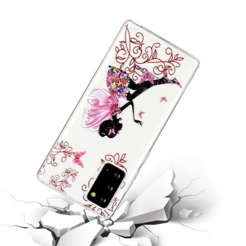 Telefoonhoesje voor Samsung Galaxy Note 20 Transparante Bloemenfee