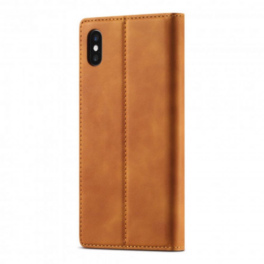 Bescherming Hoesje voor iPhone X / XS Folio-hoesje Lc.imeeke Leereffect