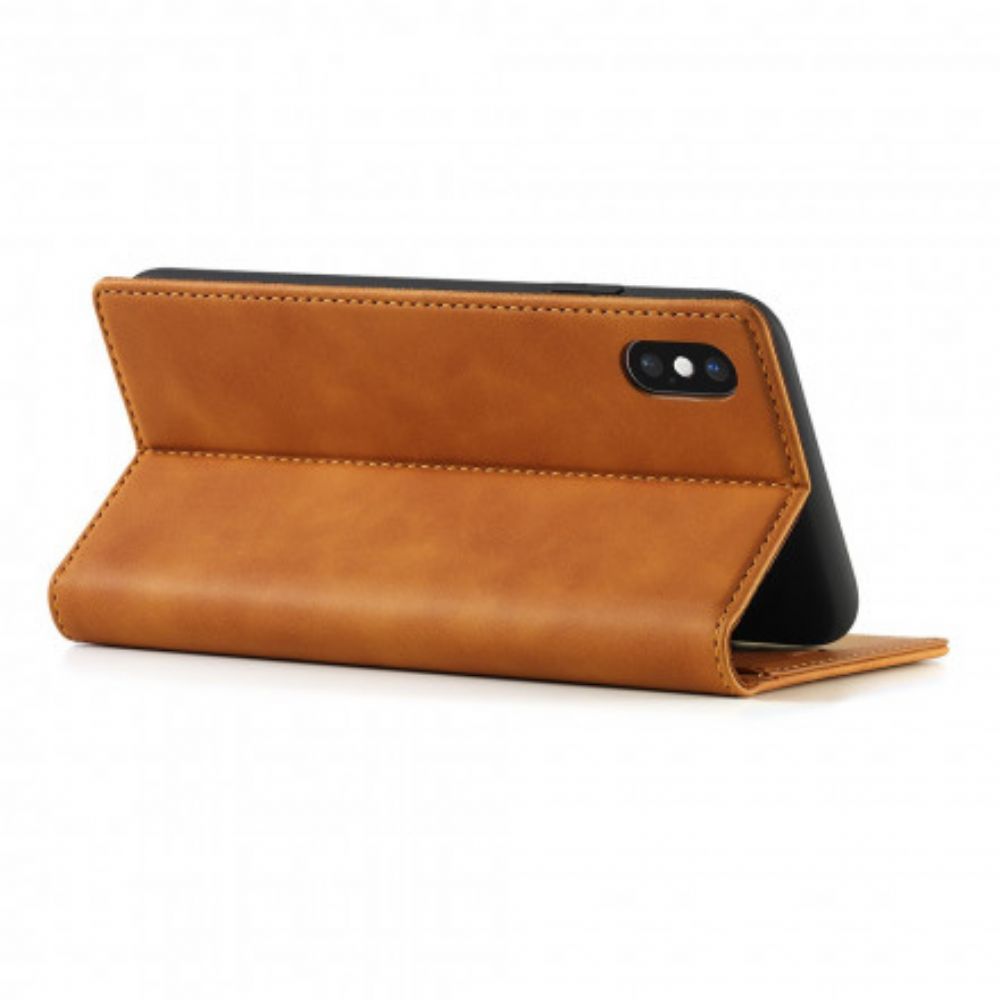 Bescherming Hoesje voor iPhone X / XS Folio-hoesje Lc.imeeke Leereffect