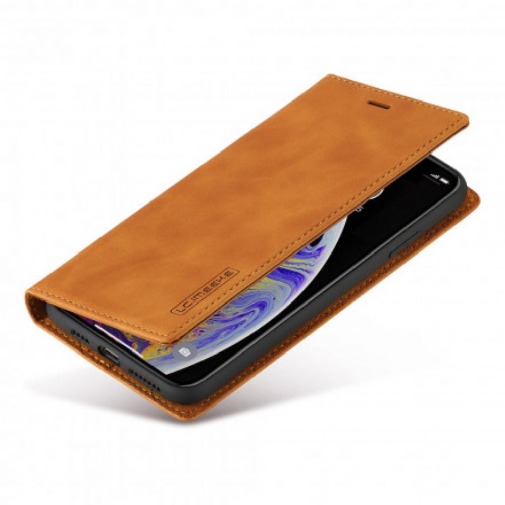 Bescherming Hoesje voor iPhone X / XS Folio-hoesje Lc.imeeke Leereffect