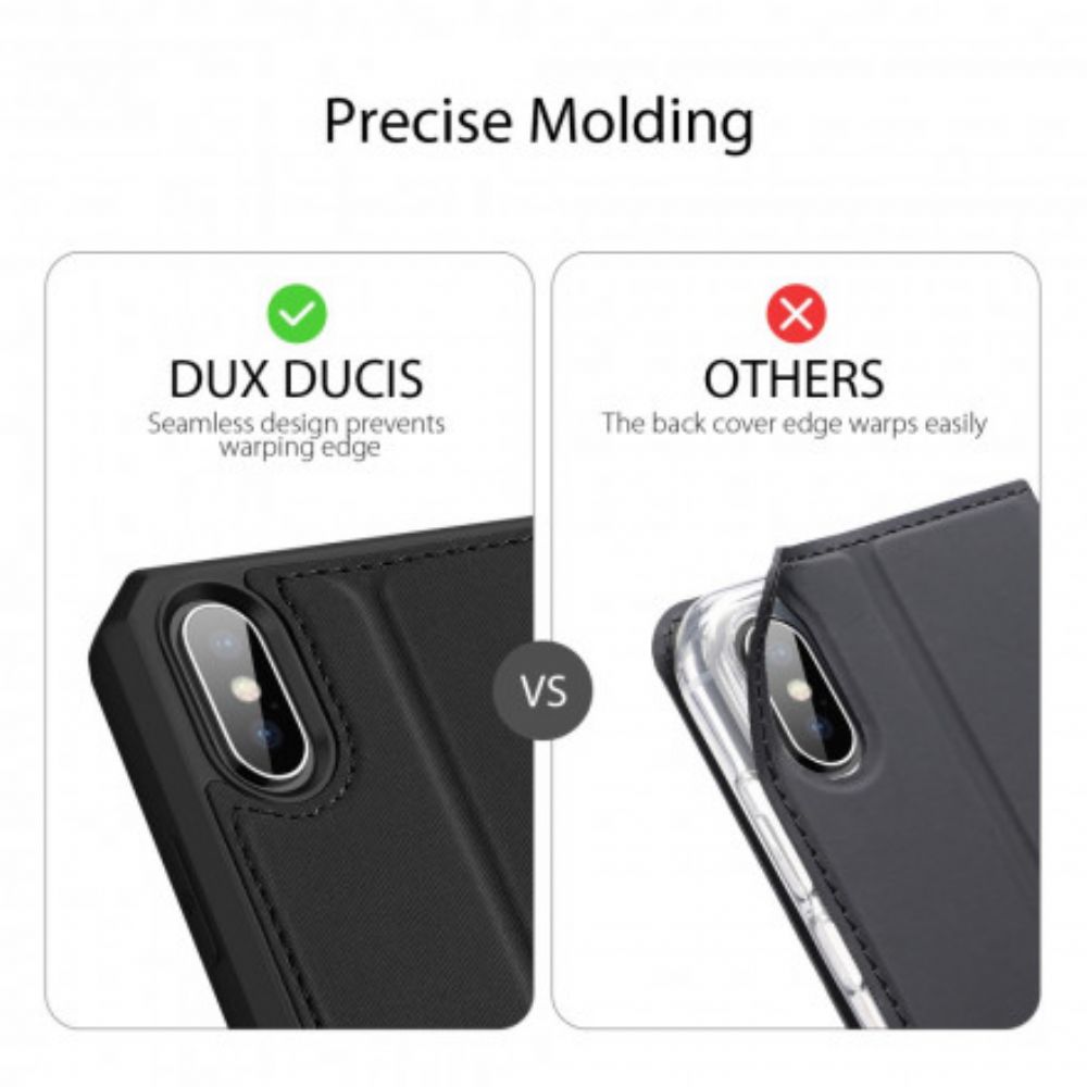 Bescherming Hoesje voor iPhone X / XS Folio-hoesje Skin X-serie Dux Ducis