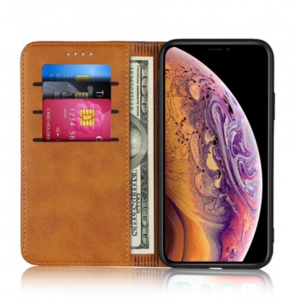 Bescherming Hoesje voor iPhone X / XS Folio-hoesje Tweekleurig Leereffect