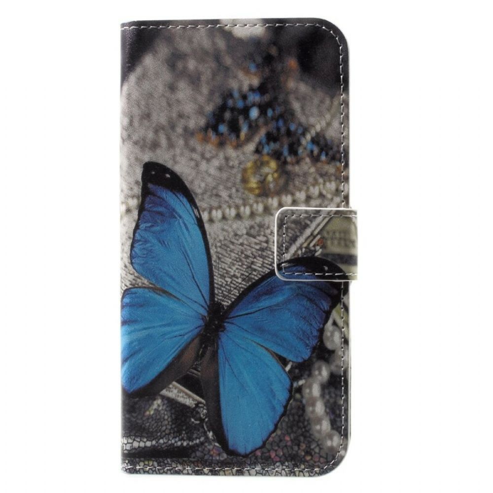 Folio-hoesje voor iPhone X / XS Blauwe Vlinder