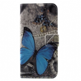 Folio-hoesje voor iPhone X / XS Blauwe Vlinder