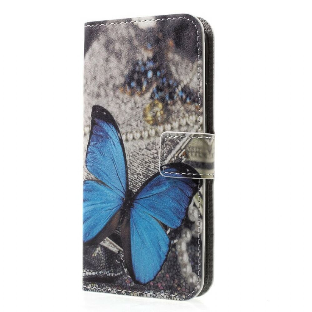 Folio-hoesje voor iPhone X / XS Blauwe Vlinder