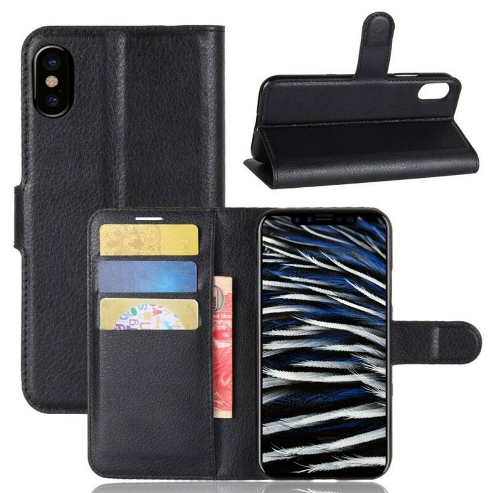 Folio-hoesje voor iPhone X / XS Ledereffect