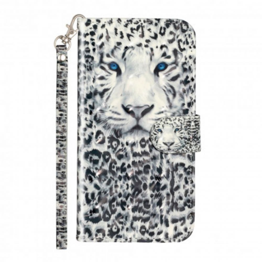 Folio-hoesje voor iPhone X / XS Met Ketting Tiger Light Strap Spots