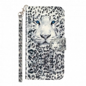 Folio-hoesje voor iPhone X / XS Met Ketting Tiger Light Strap Spots