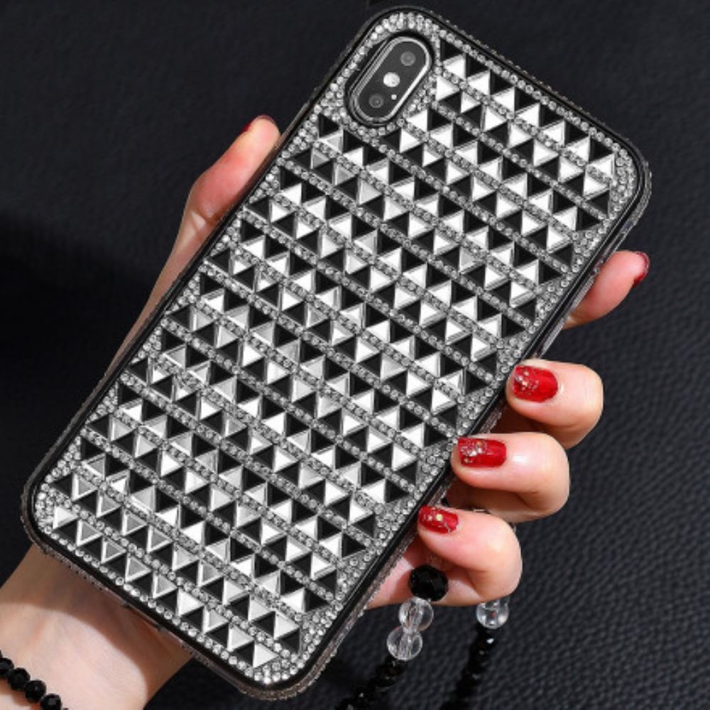 Hoesje voor iPhone X / XS Driehoek Diamanten