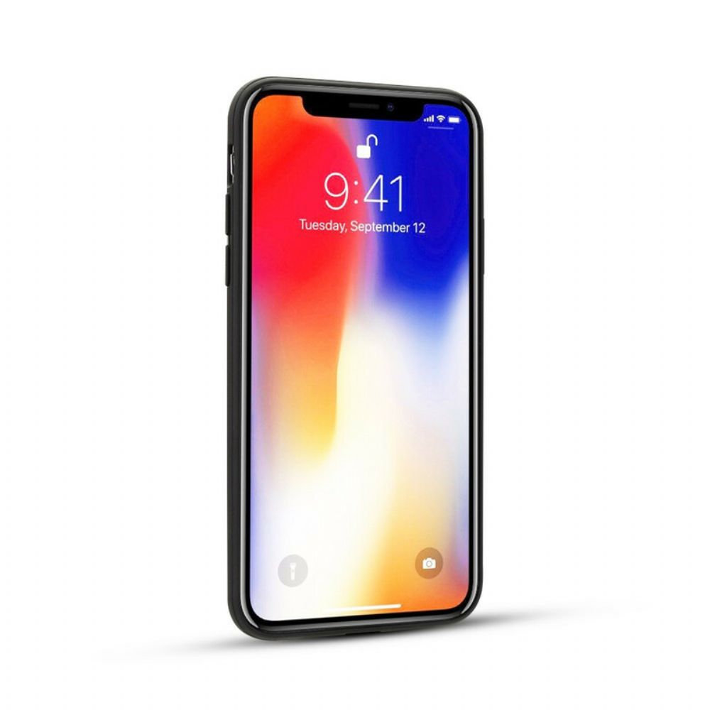 Hoesje voor iPhone X / XS Echt Litchi-leer