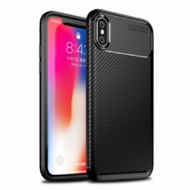 Hoesje voor iPhone X / XS Flexibele Koolstofvezeltextuur