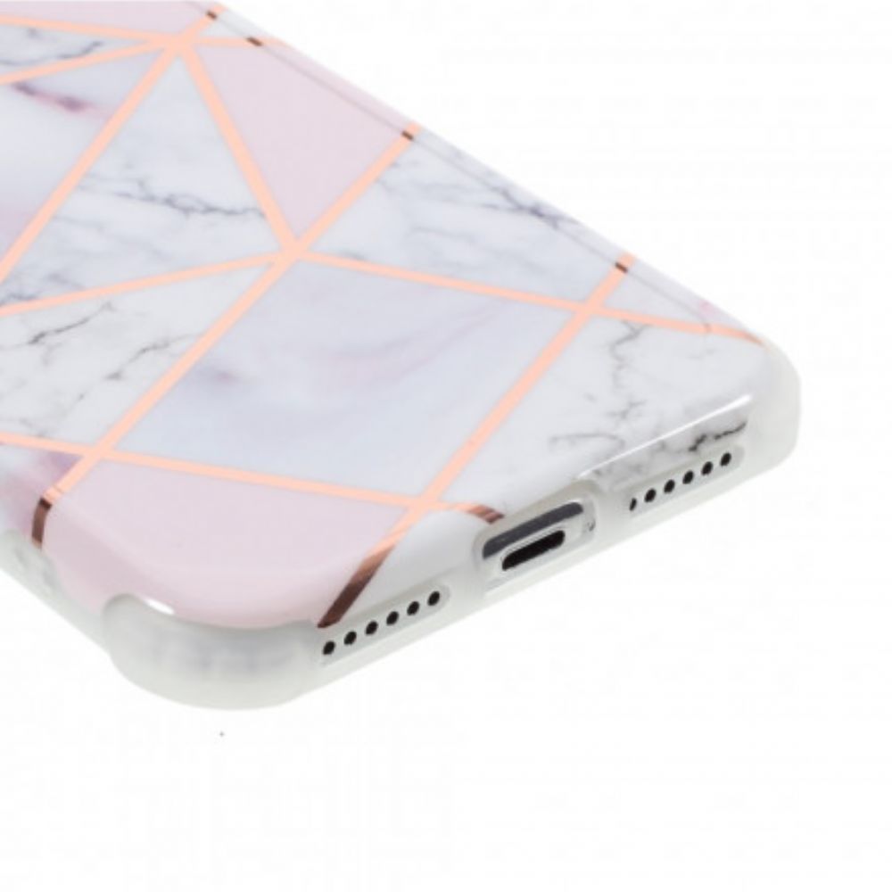 Hoesje voor iPhone X / XS Flitsachtig Geometrisch Marmer