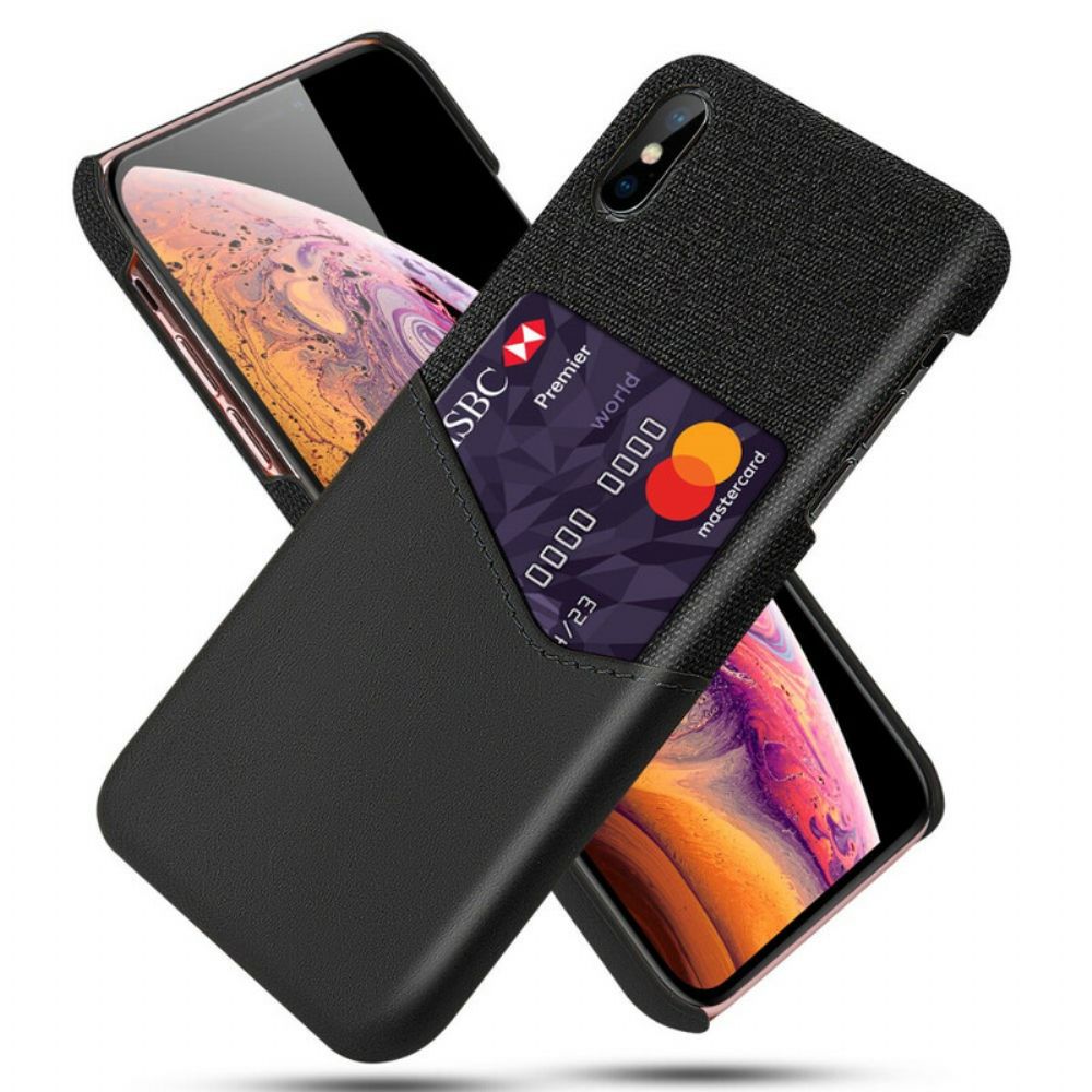 Hoesje voor iPhone X / XS Ksq-kaarthouder