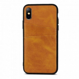 Hoesje voor iPhone X / XS Monochroom Dubbele Kaarthouder