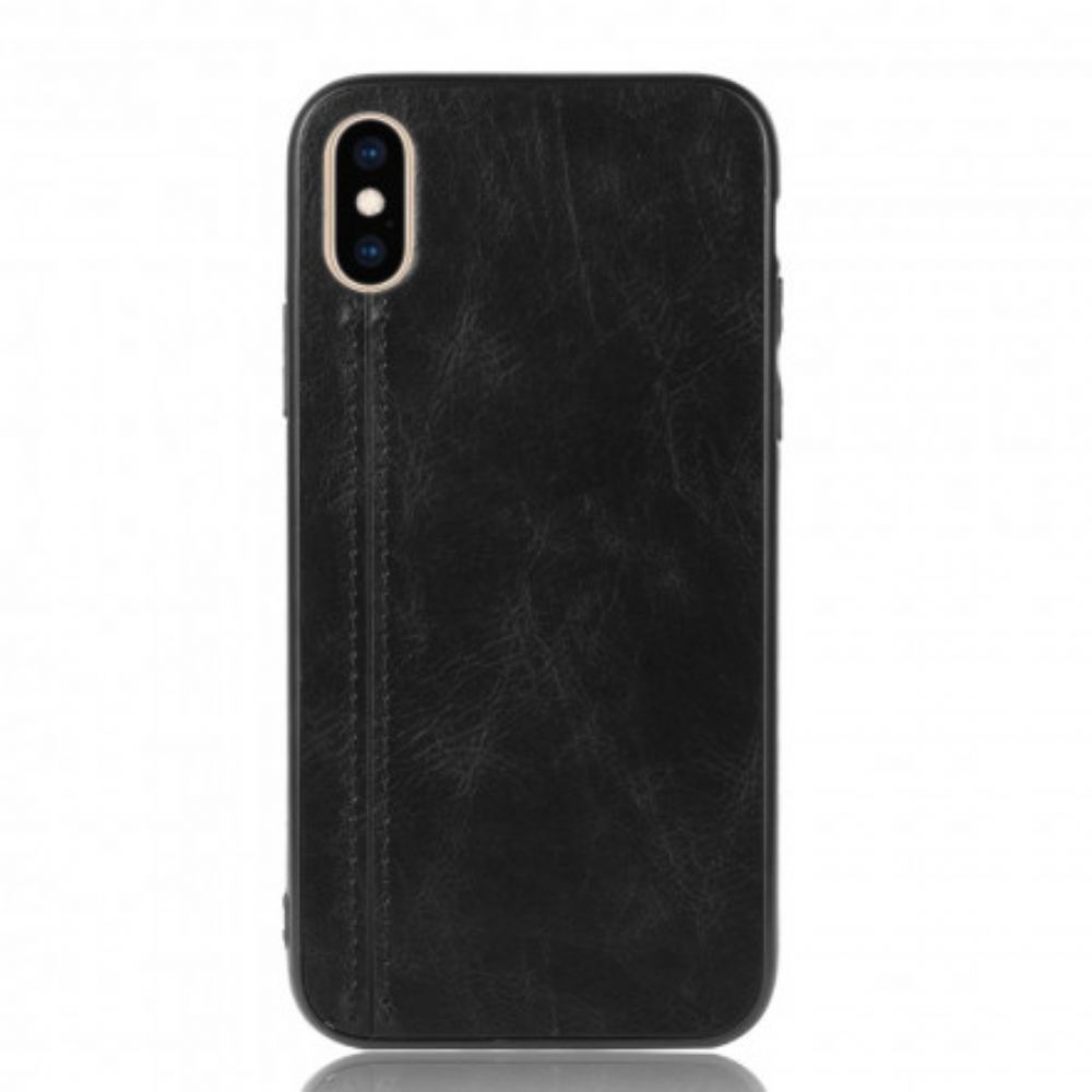 Hoesje voor iPhone X / XS Naad Leereffect