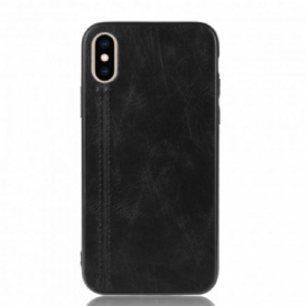 Hoesje voor iPhone X / XS Naad Leereffect