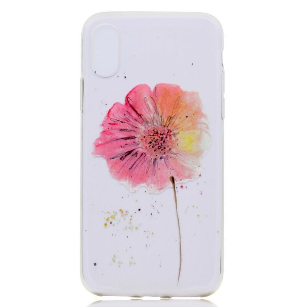 Hoesje voor iPhone X / XS Naadloos Aquarel Bloemenpatroon