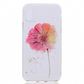 Hoesje voor iPhone X / XS Naadloos Aquarel Bloemenpatroon