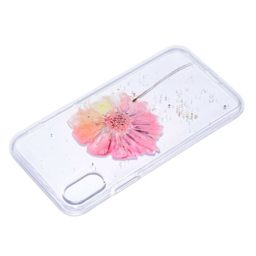 Hoesje voor iPhone X / XS Naadloos Aquarel Bloemenpatroon