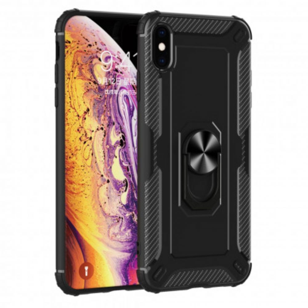 Hoesje voor iPhone X / XS Siliconen Ring-ondersteuning