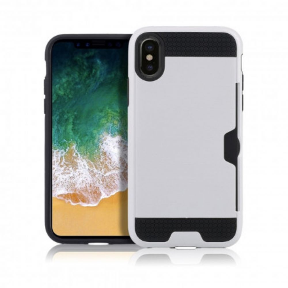 Hoesje voor iPhone X / XS Stijve Kaarthouder