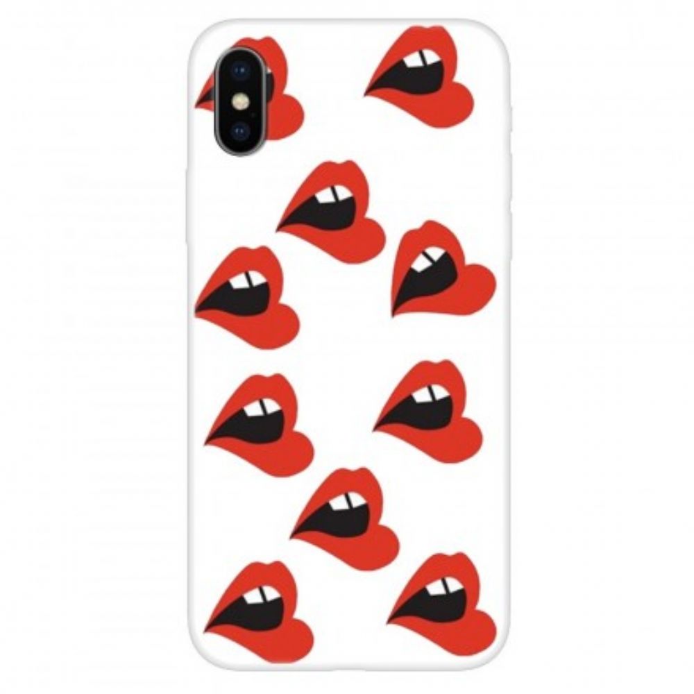 Hoesje voor iPhone X / XS Transparante Weelderige Lippen