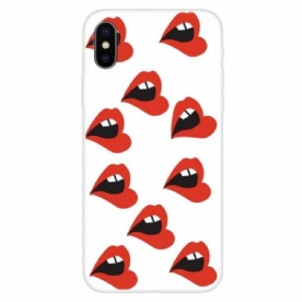 Hoesje voor iPhone X / XS Transparante Weelderige Lippen