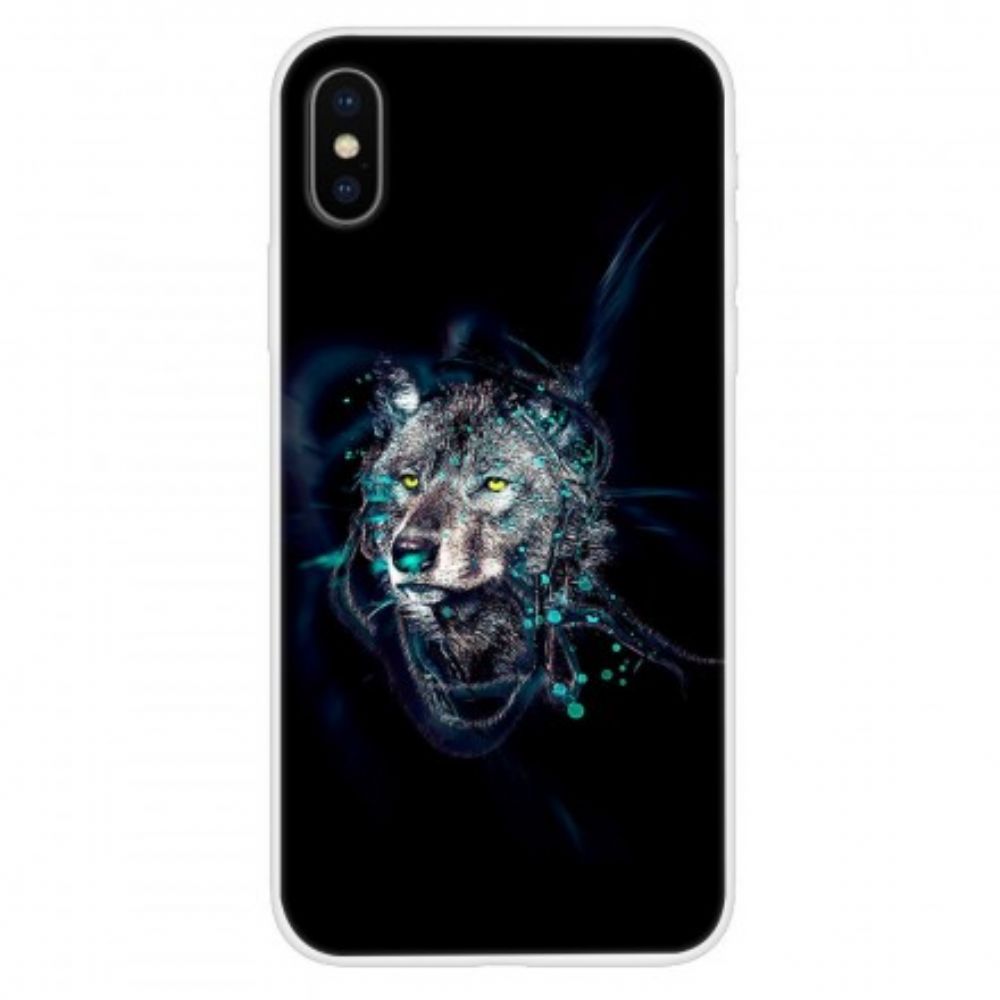 Hoesje voor iPhone X / XS Wolf