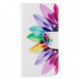 Leren Hoesje voor iPhone X / XS Aquarel Bloem