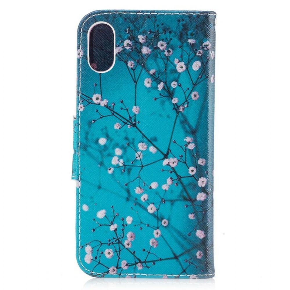 Leren Hoesje voor iPhone X / XS Bloeiende Boom