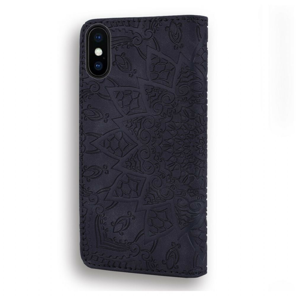 Leren Hoesje voor iPhone X / XS Bloemenprint