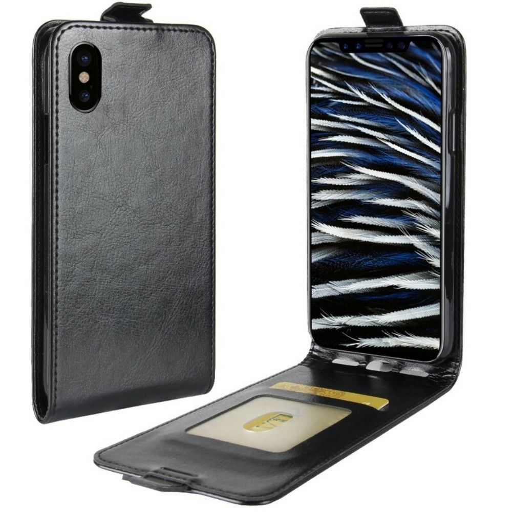 Leren Hoesje voor iPhone X / XS Folio-hoesje Opvouwbaar