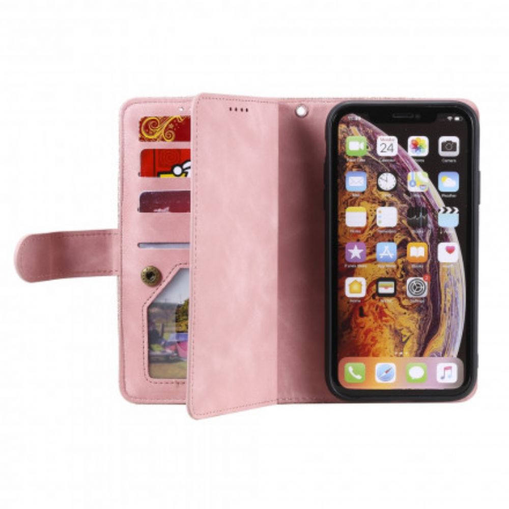 Leren Hoesje voor iPhone X / XS Muntentasje 9 Kaarthouder