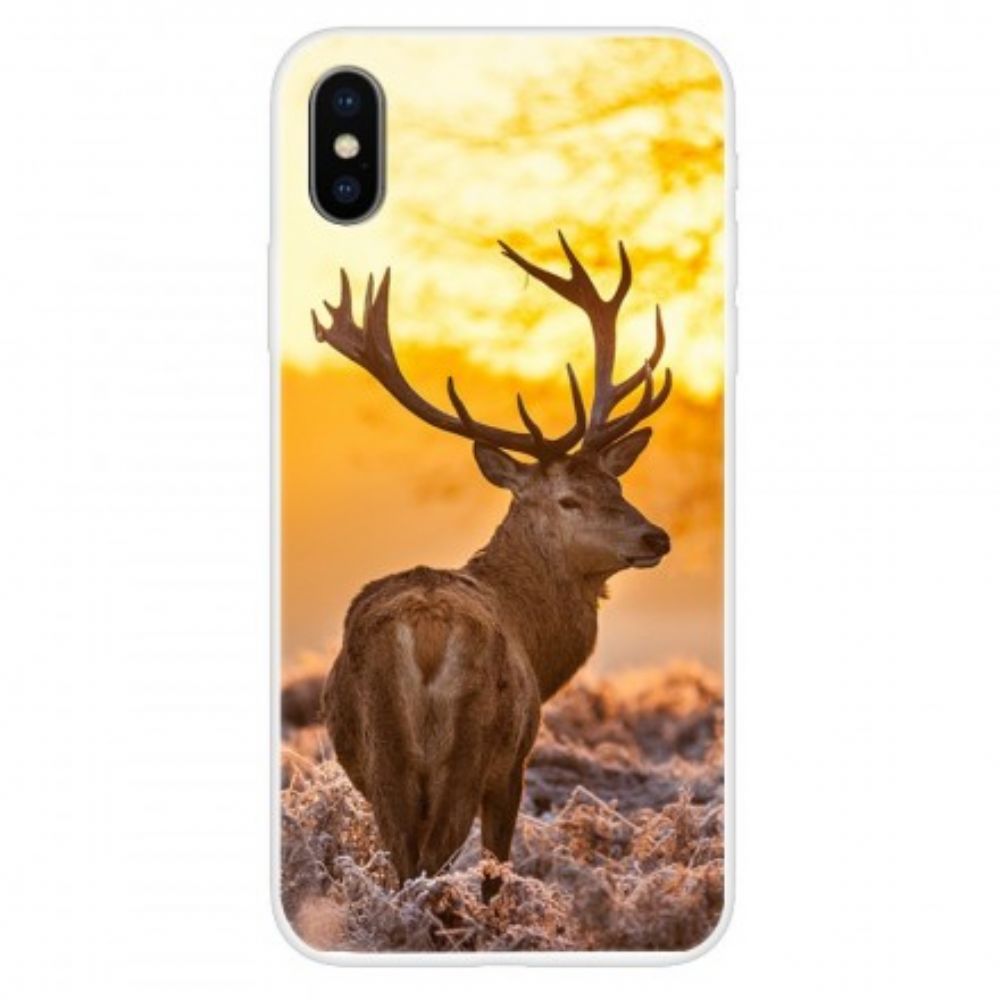 Telefoonhoesje voor iPhone X / XS Herten En Landschap