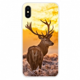 Telefoonhoesje voor iPhone X / XS Herten En Landschap