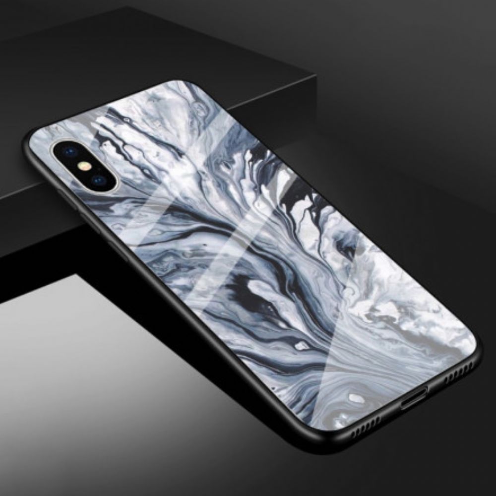 Telefoonhoesje voor iPhone X / XS Marmer Gehard Glas