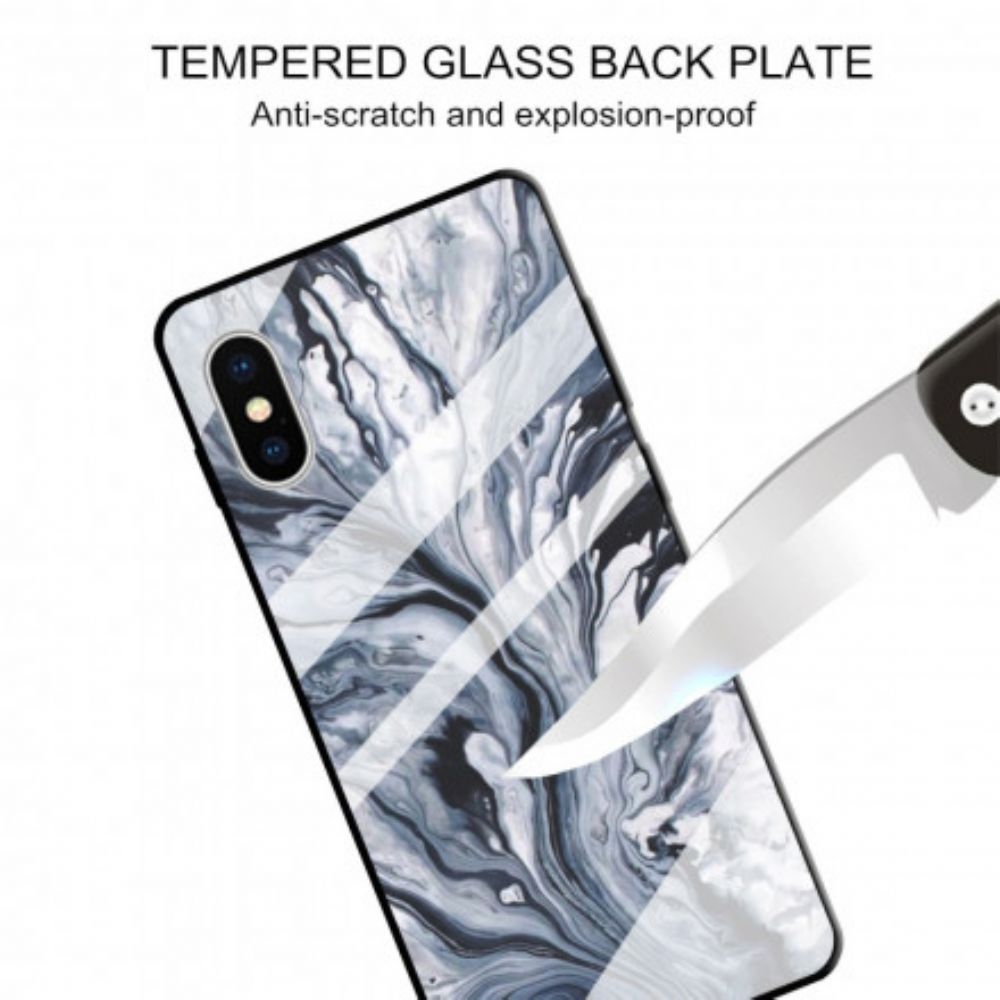 Telefoonhoesje voor iPhone X / XS Marmer Gehard Glas